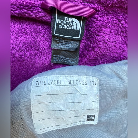The NORTH FACE Girls' Osito Fleece Jacket, Purple & Black, Zipper Pockets, GUC - Picture 8 of 12